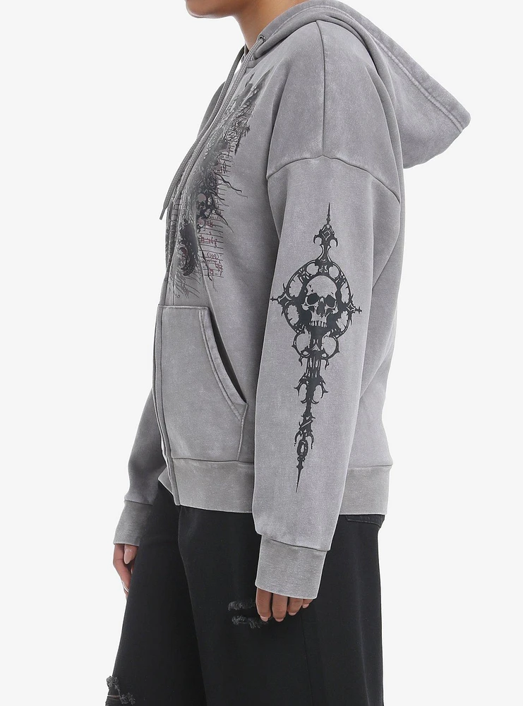 Social Collision Skeleton Wings Girls Hoodie