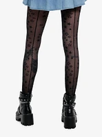 Black Star Back Seam Tights