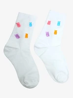 Rainbow Candy Bear Crew Socks