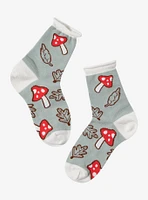 Fox Mushroom Rolled Ankle Socks