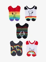 Peanuts Snoopy Rainbow No-Show Socks 5 Pair