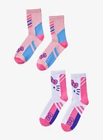 Hello Kitty Race Stripe Crew Socks 2 Pair