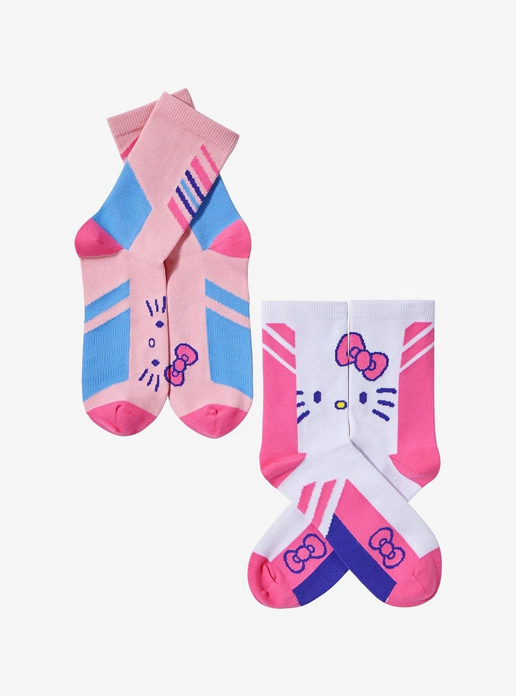 Hello Kitty Race Stripe Crew Socks 2 Pair