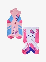 Hello Kitty Race Stripe Crew Socks 2 Pair