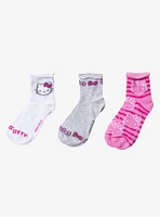 Hello Kitty Bow & Stripe Ankle Socks 3 Pair