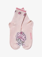 Strawberry Shortcake Pastel Ribbed Crew Socks 2 Pair