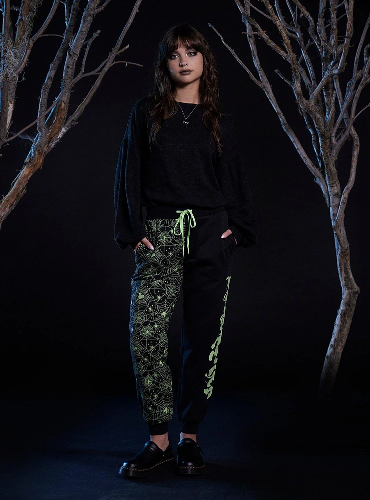 Her Universe Disney Halloween Split Glow-In-The-Dark Girls Jogger Sweatpants