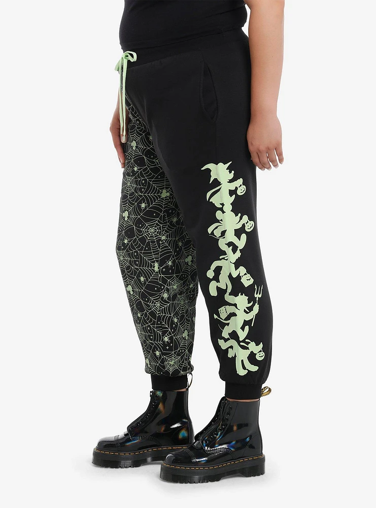 Her Universe Disney Halloween Split Glow-In-The-Dark Girls Jogger Sweatpants Plus