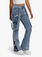 Pink Star Suspender Low Rise Jeans