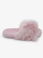 Yoki Gretta Lilac Fur Slide Sandals