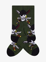 One Piece Roronoa Zoro Allover Print Crew Socks — BoxLunch Exclusive