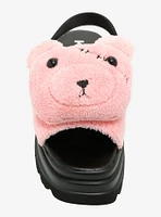 Koi Pink Bear Fuzzy Chunky Sandals