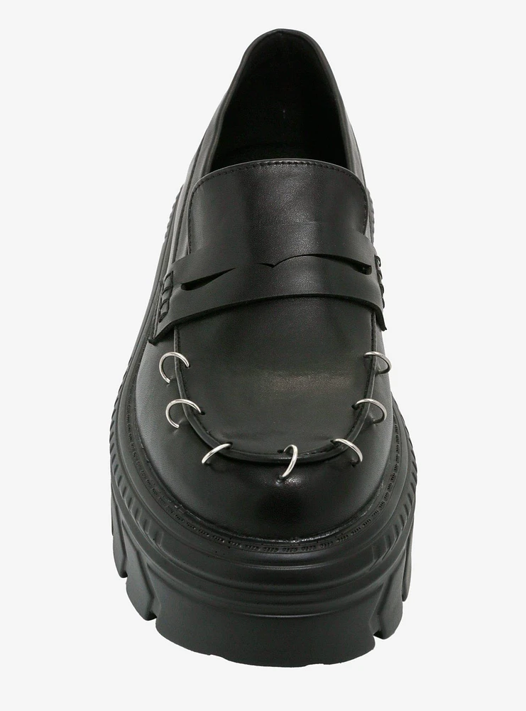 Koi Black Esgar Metal Hoop Loafers