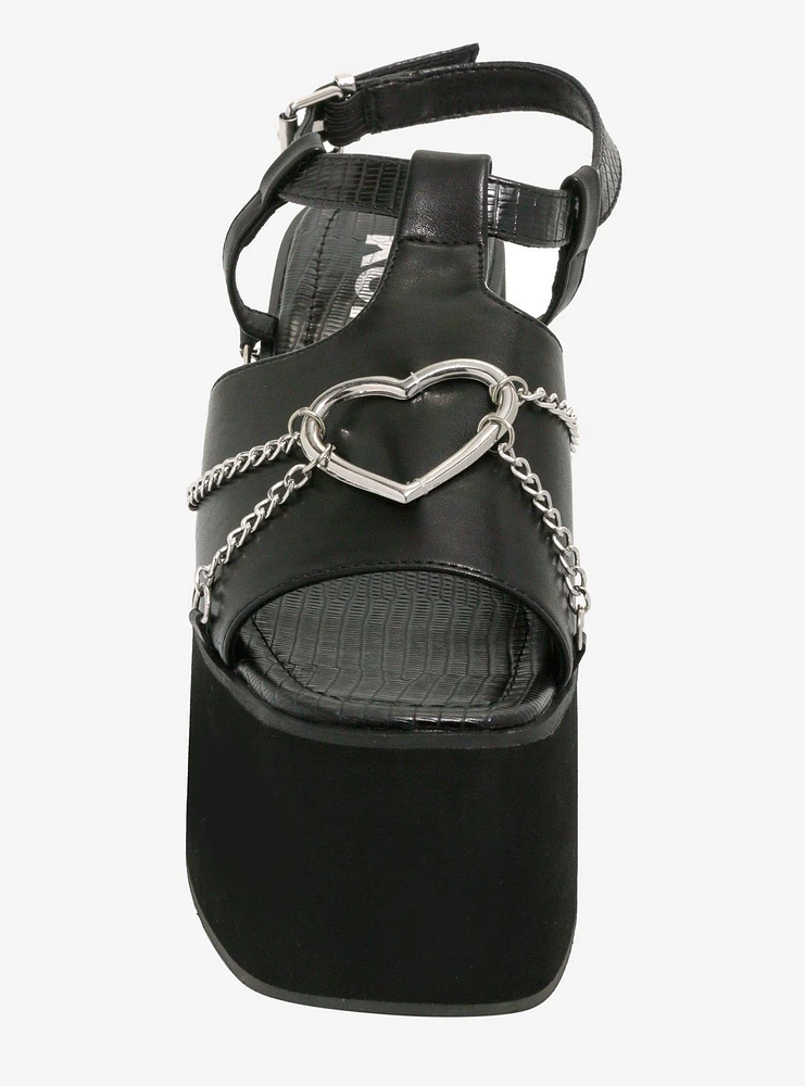 Koi Heart Hardware Chain Wedge Sandal