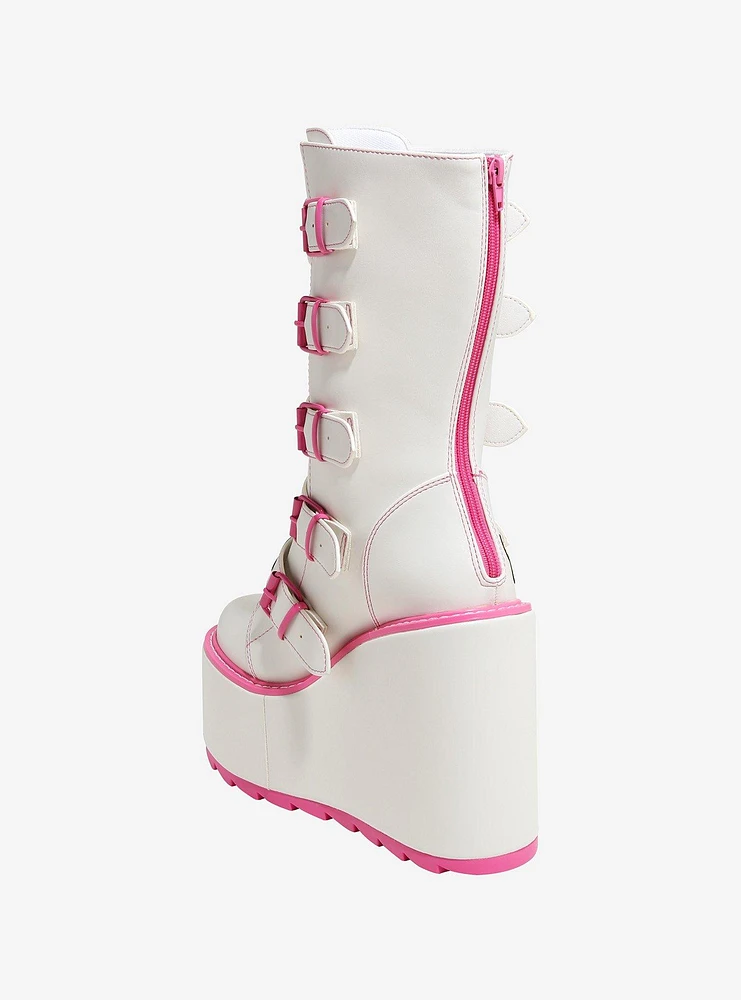 My Melody X YRU White & Pink Dune Platform Boots