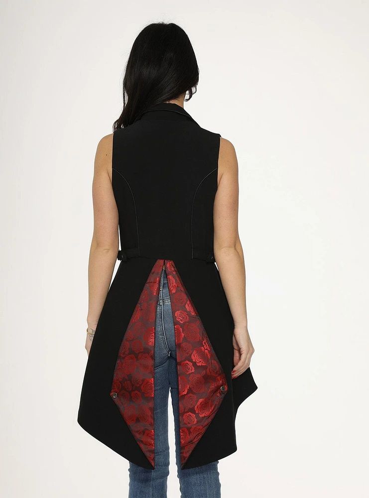 Black Red Rose Vest