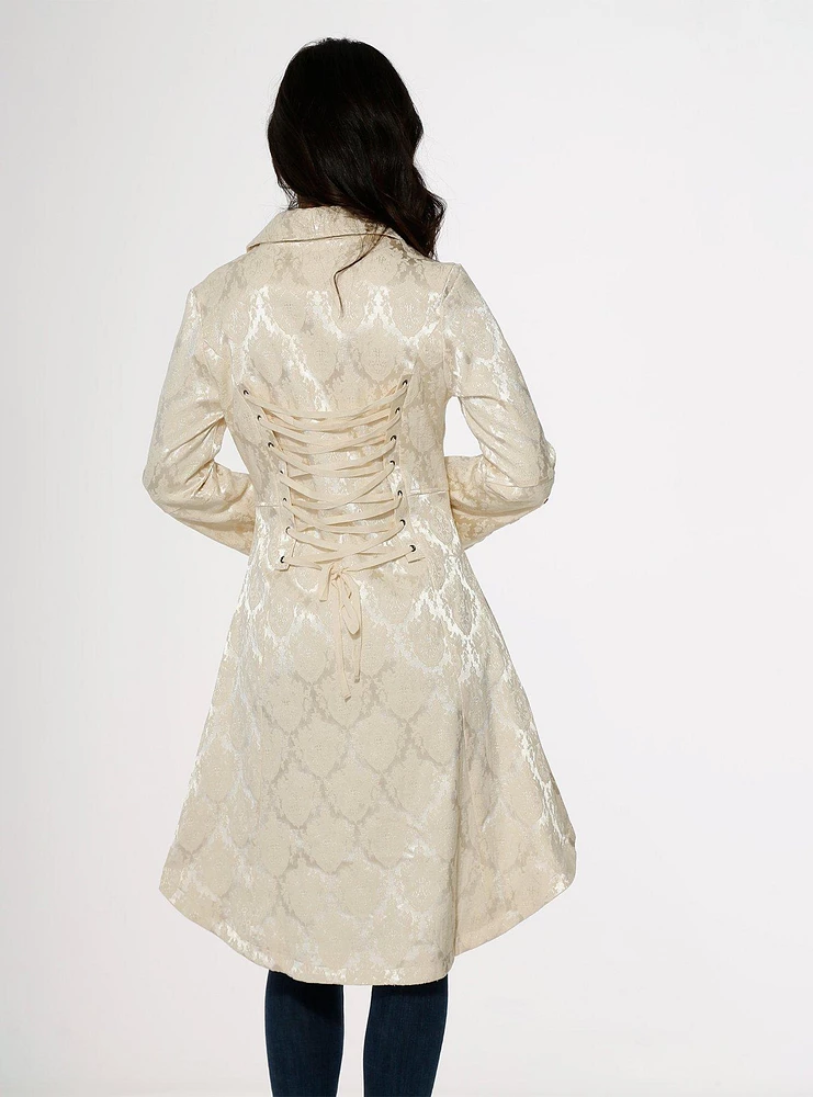 Off-White Brocade Coat