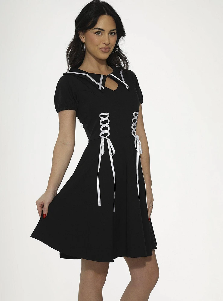 Black White Trim Dress