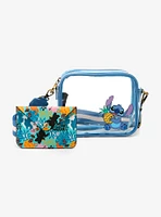 Disney Stitch Clear Crossbody Bag With Floral Cardholder