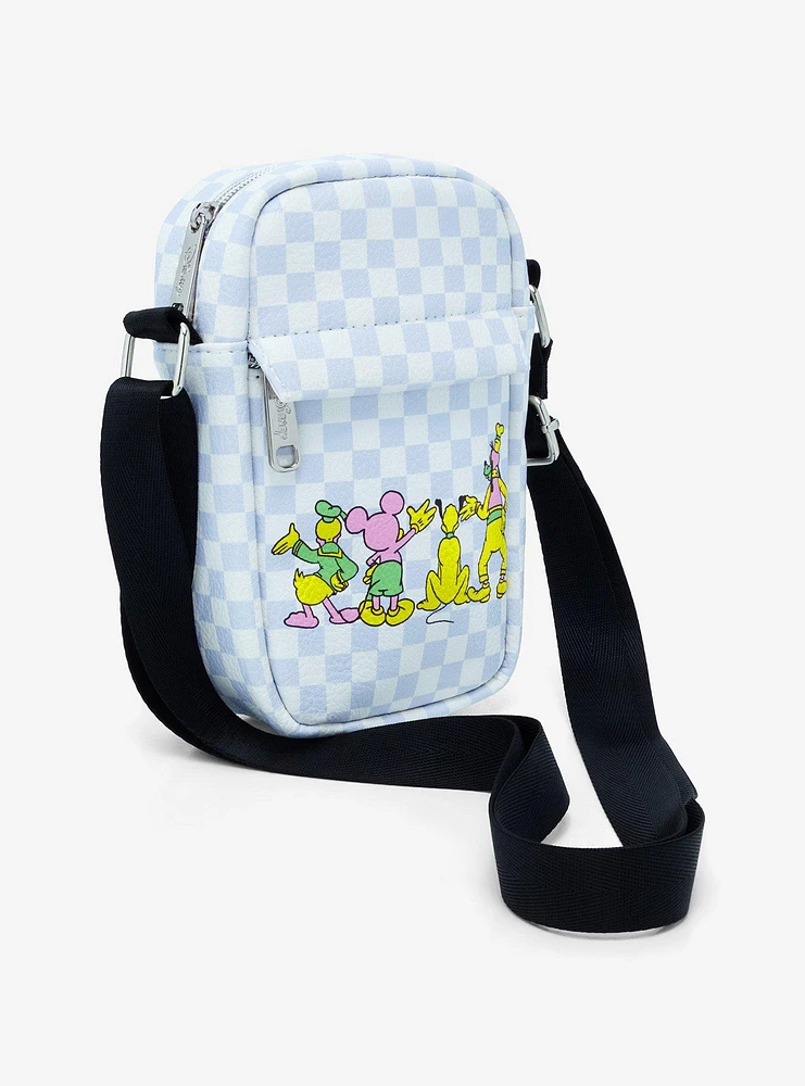 Disney Mickey Mouse And Friends Checkered Athletic Crossbody Bag