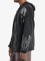 Skull Winged Cross Oversized Hoodie