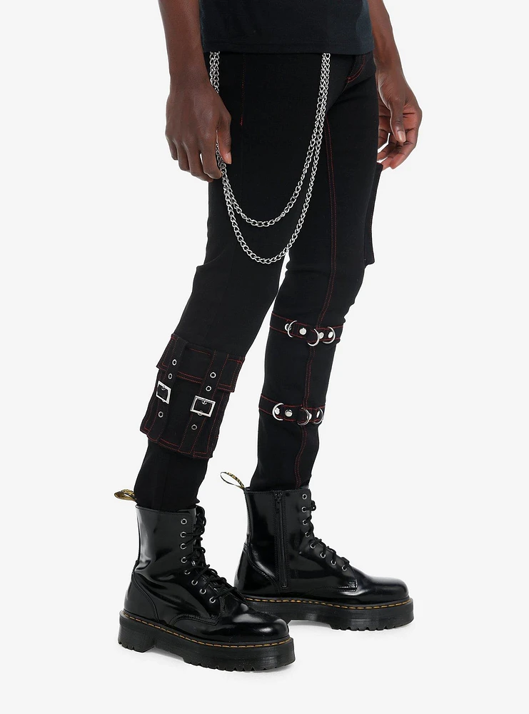 Social Collision Black Hardware Pocket Chain Stinger Jeans