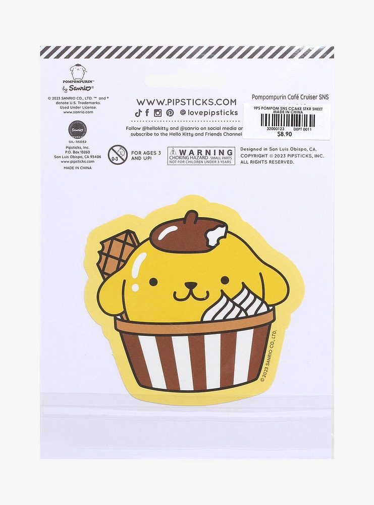 Pipsticks Hello Kitty And Friends Scratch N' Sniff Pompompurin Food Sticker Sheet