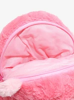 Pink Fuzzy Monster Plush Crossbody Bag