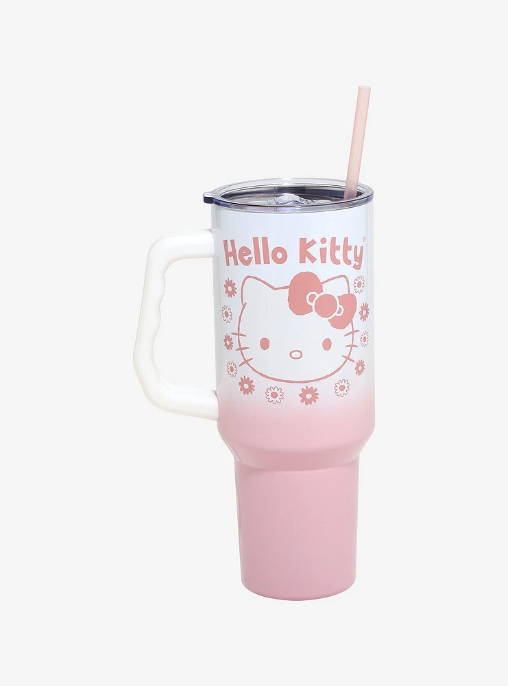 Hello Kitty Flowers Ombre Stainless Steel Travel Mug