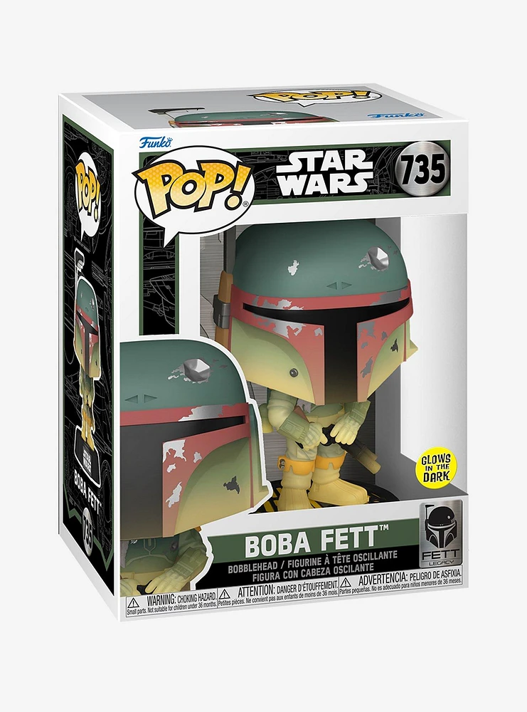 Funko Star Wars Pop! Boba Fett Glow-In-The-Dark Vinyl Bobble-Head Figure