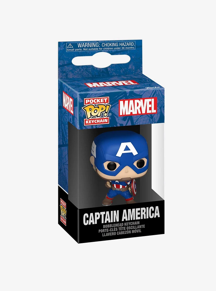 Funko Marvel Pocket Pop! Captain America Bobble-Head Key Chain