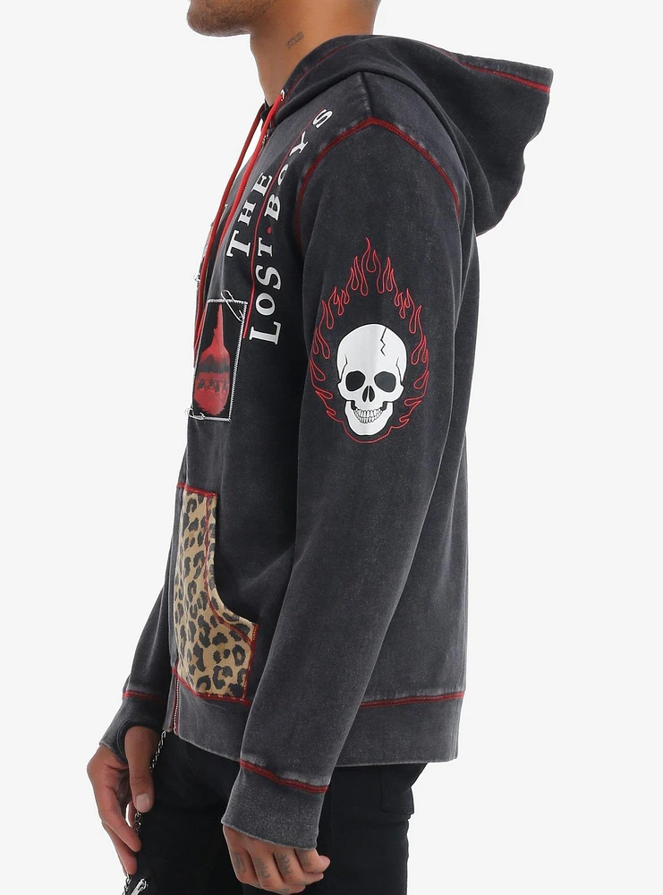 The Lost Boys Patch Acid Wash Hoodie