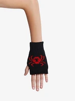 Red Spider Fingerless Gloves