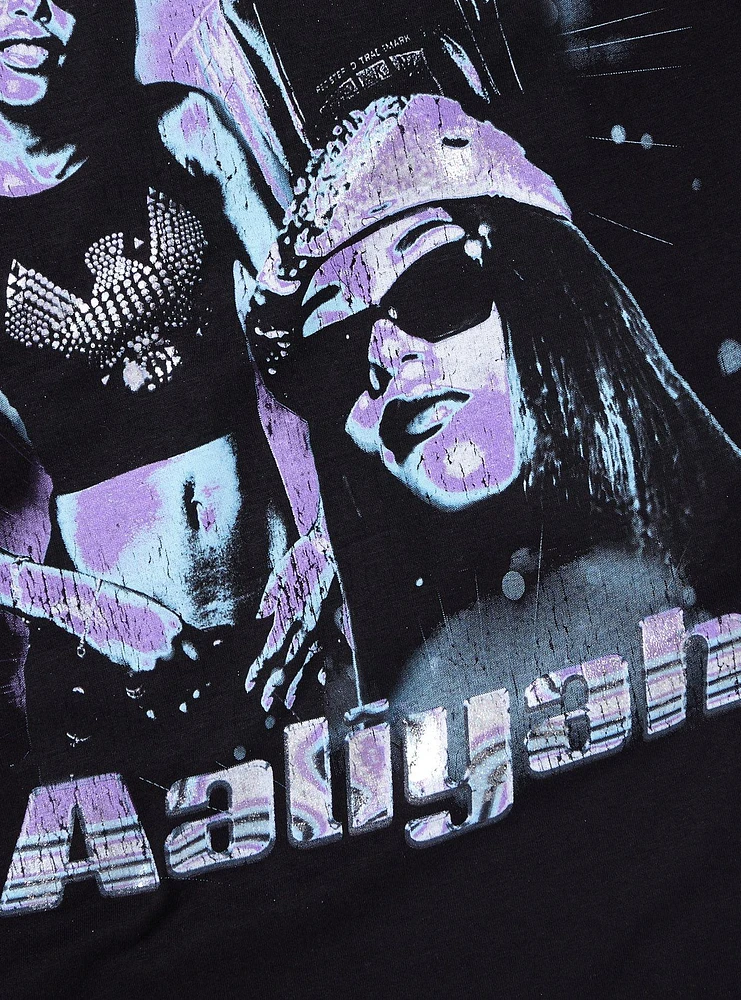 Aaliyah Silver Accent Collage Boyfriend Fit Girls T-Shirt