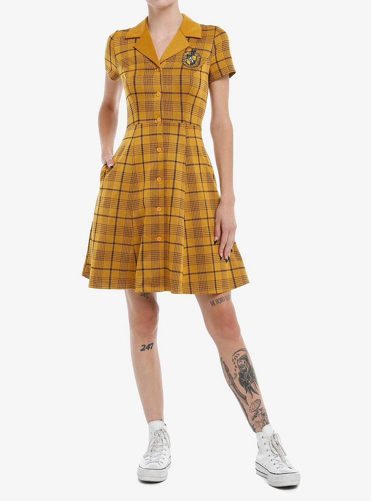 Her Universe Harry Potter Hufflepuff House Plaid Dress