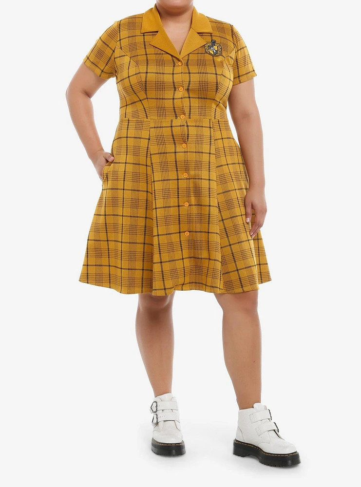 Her Universe Harry Potter Hufflepuff House Plaid Dress Plus