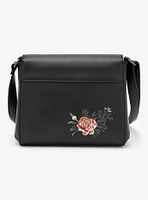 Dark Butterfly Floral Crossbody Bag