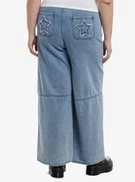 Coraline Spray Paint Wide Leg Jeans Plus