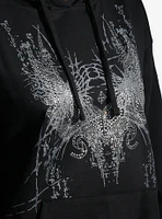 Winged Heart Rhinestone Girls Hoodie