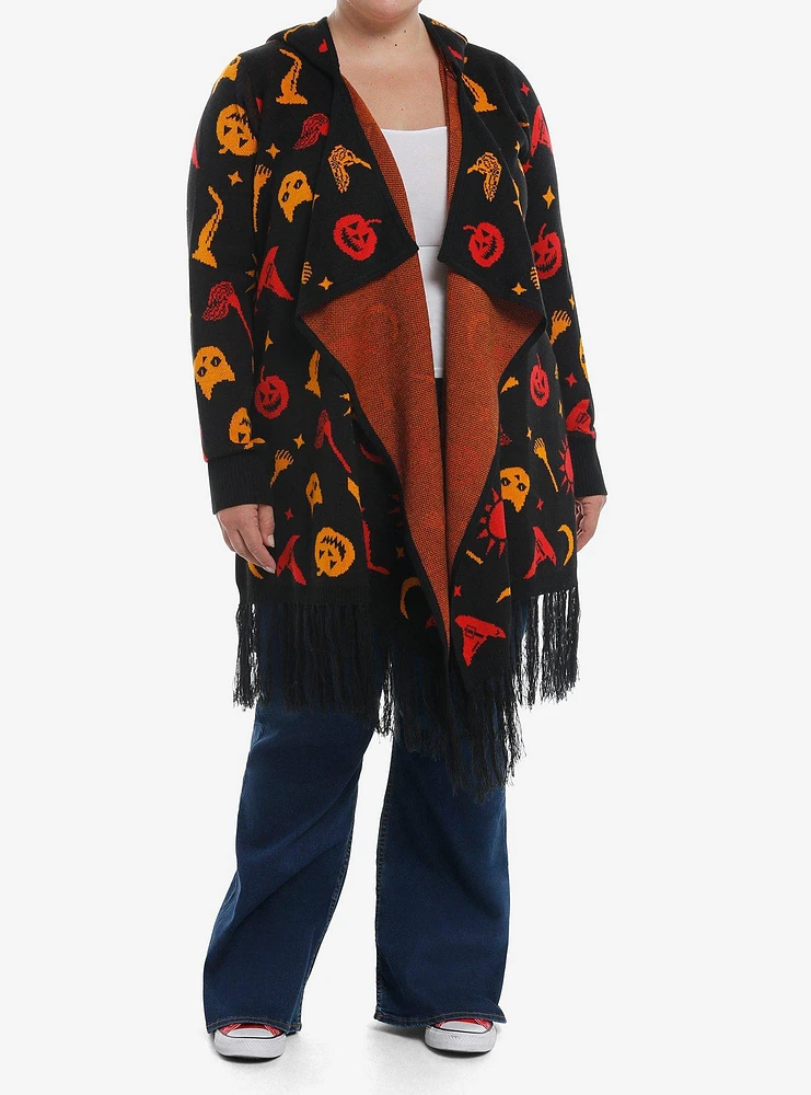 Her Universe Disney Hocus Pocus Dani Hooded Fringe Girls Cardigan Plus