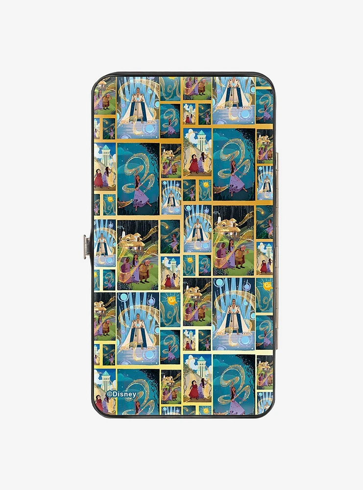 Disney Wish Scene Blocks Collage Hinged Wallet