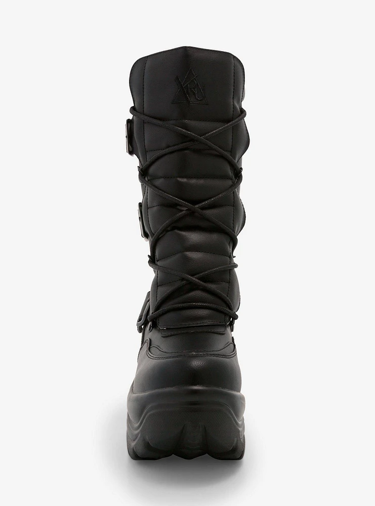 YRU Black Matrix Platform Combat Boots