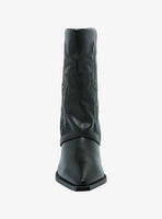 Azalea Wang Black Foldover Western Boots