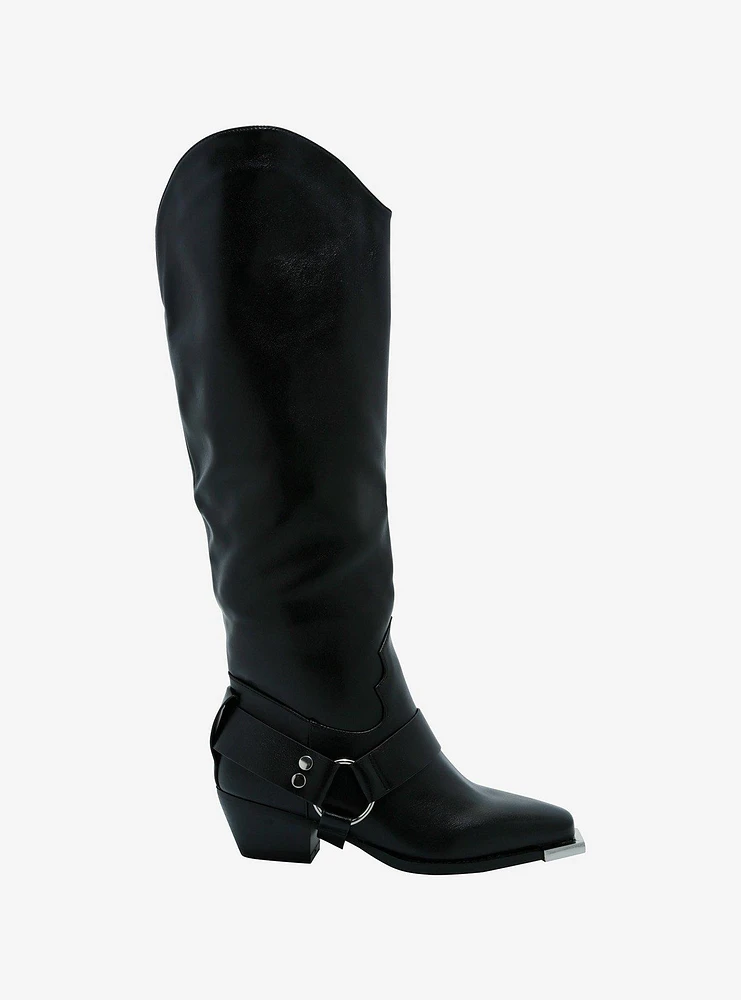 Azalea Wang Motorcycle O-Ring Knee-High Boots