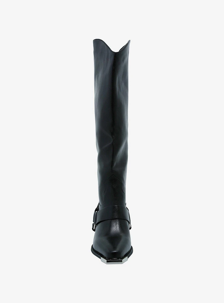 Azalea Wang Motorcycle O-Ring Knee-High Boots