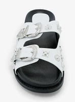 Azalea Wang Bocaraton Silver Hardware Slide Sandals