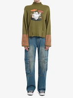 Thorn & Fable Ghost Mushroom Girls Turtleneck Sweater