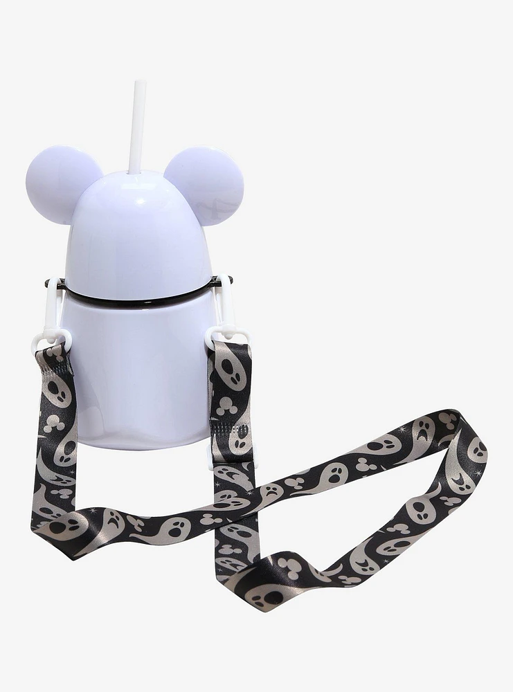 Disney Mickey Mouse Ghost Water Bottle With Strap