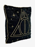 Harry Potter Deathly Hallows Gold & Velvet Pillow