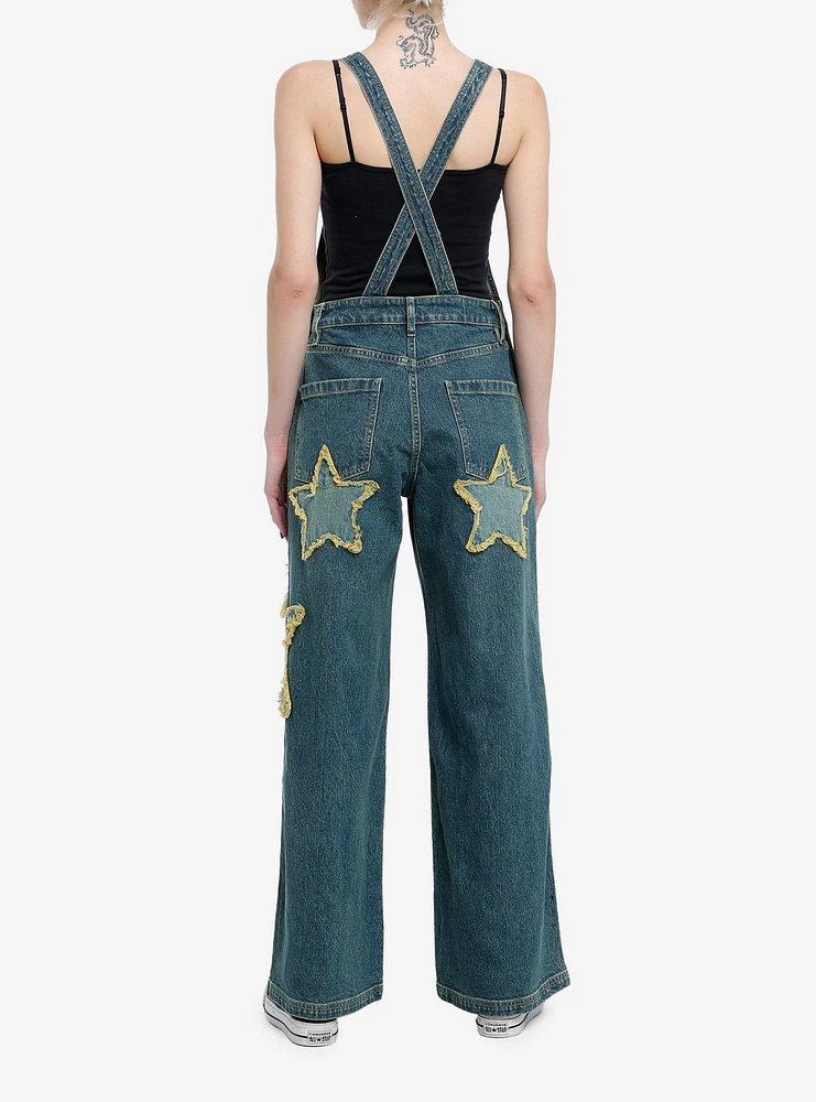 Star Patch Denim Overalls